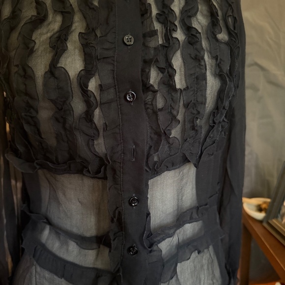 Blumarine silk georgette ruffle top - Picture 5 of 6